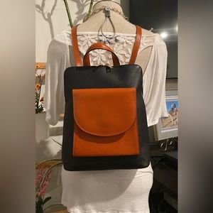 Divina Firenze Genuine Leather Convertible Backpack Crossbody